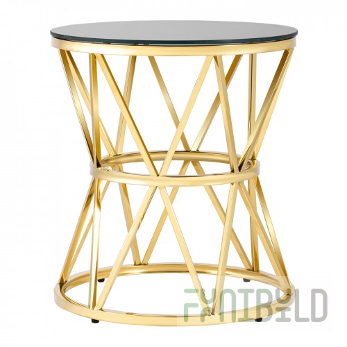 Coffee table 50*50 Viva, gold glass black