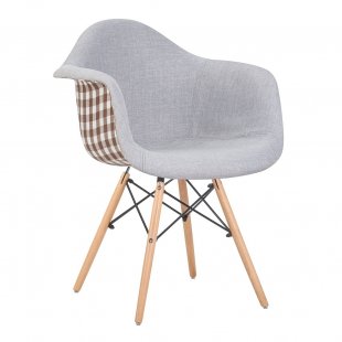 Armchair LMZL-PP620-009 light gray/checkered
