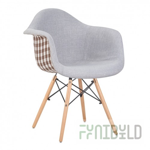 Armchair LMZL-PP620-009 light gray/checkered