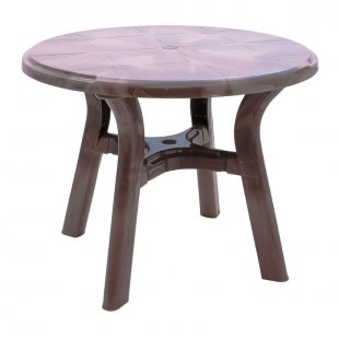 Plastic table, Premium, round, blue