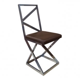 Loft chair, chrome frame, chocolate eco-leather