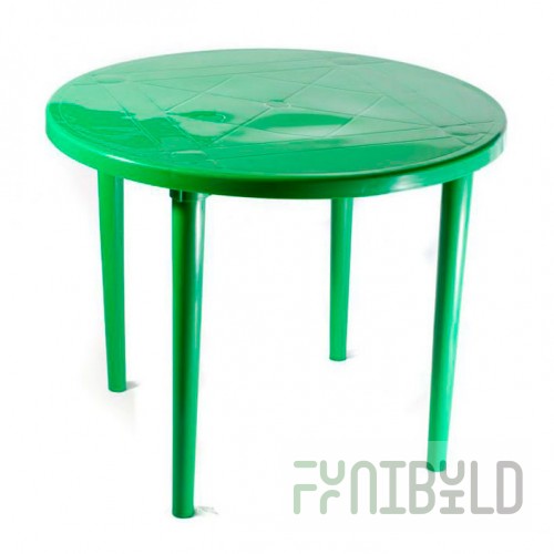 Plastic table round, green