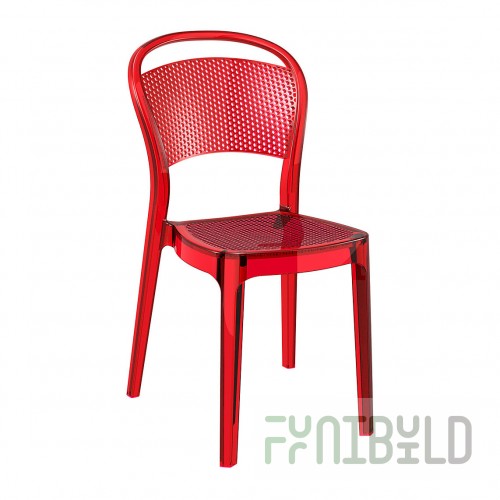 Chair transparent Siesta Contract red