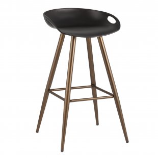 Flash bar stool black, bronze legs