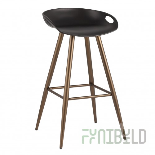 Flash bar stool black, bronze legs