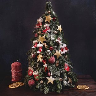 Christmas tree made of pine needles