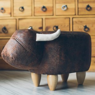 Pouf Bychok, dark brown, without box and lid