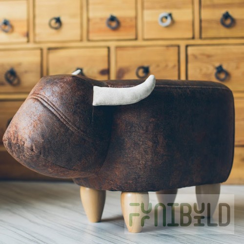 Pouf Bychok, dark brown, without box and lid