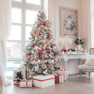 Designer spruce decorated White and Red