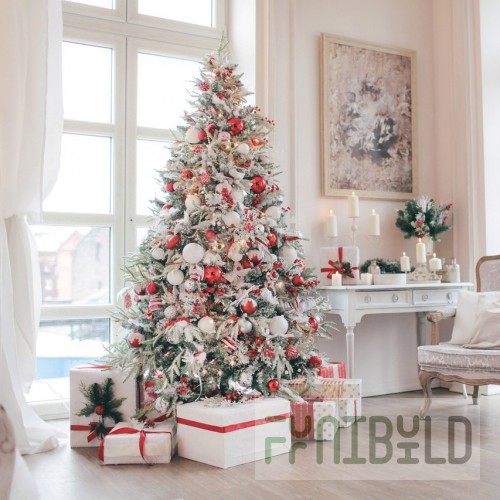 Designer spruce decorated White and Red