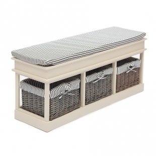 Shoe rack with 3 baskets and drawer SEIGE