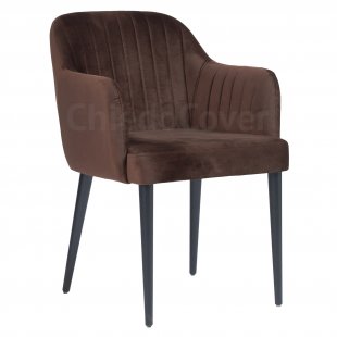 Tulip chair, brown velvet
