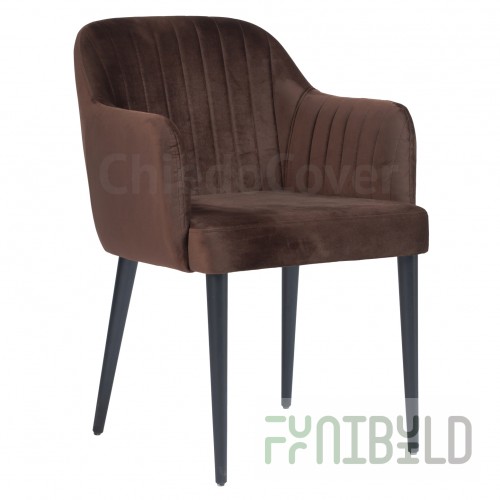 Tulip chair, brown velvet