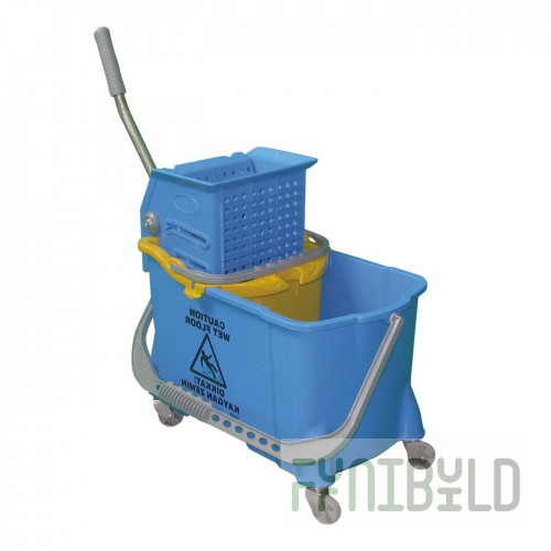 Bucket on wheels 1x20L with compact wringer, TU-9.1