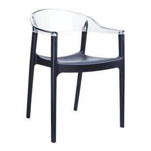 Plastic chair Carmen, black/transparent