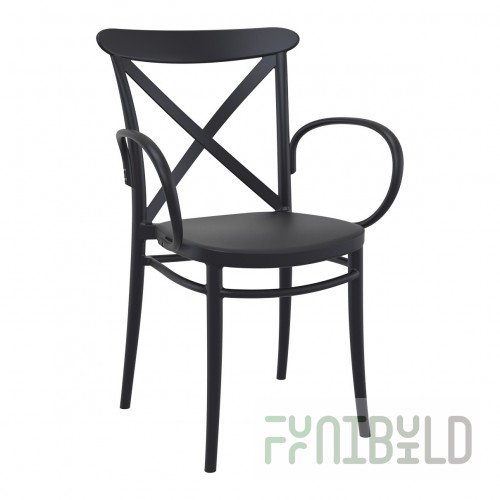 Plastic chair Cross XL, black