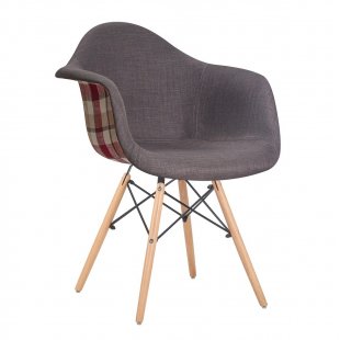 Armchair LMZL-PP620-010, grey/checkered