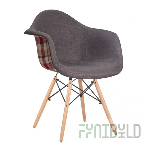 Armchair LMZL-PP620-010, grey/checkered