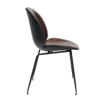 Turin chair, brown eco-leather, black legs