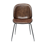 Turin chair, brown eco-leather, black legs