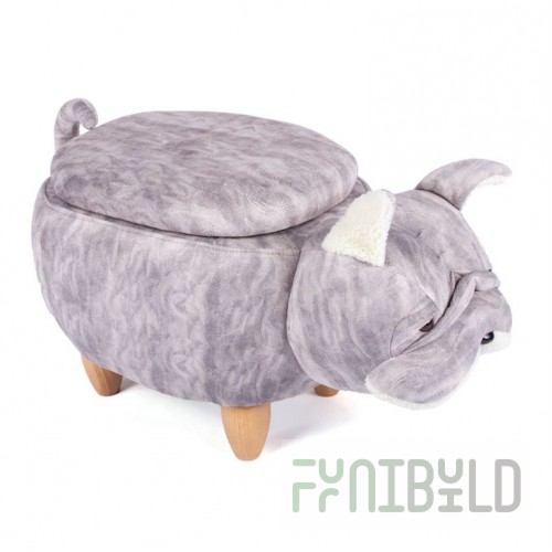 Pouf Bulldog light gray