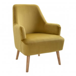 Hunter chair mustard velour