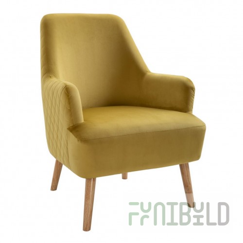 Hunter chair mustard velour