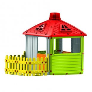 Children's city home with fencing