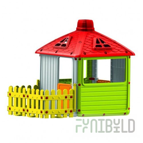 Children's city home with fencing