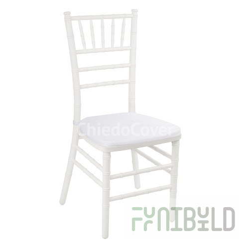 Chiavari chair white, wooden - with white cushion