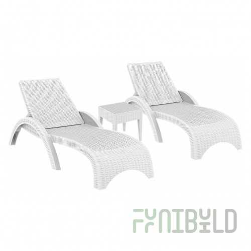 Set of 2 sun loungers and a table Fiji