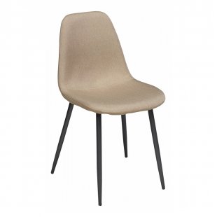 Cassiopea chair, beige velour, black legs