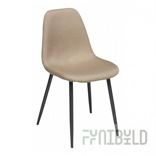 Cassiopea chair, beige velour, black legs