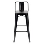 Tolix Wood Bar Chair with Backrest Black Glossy