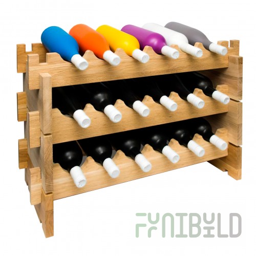 Modular oak shelving, 3 modules
