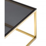 Coffee table 120*60 Town gold glass smoke