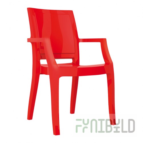 Plastic chair Arthur, red