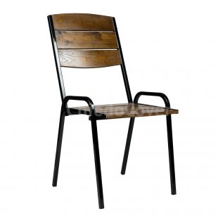 Outdoor chair made of slats, dark