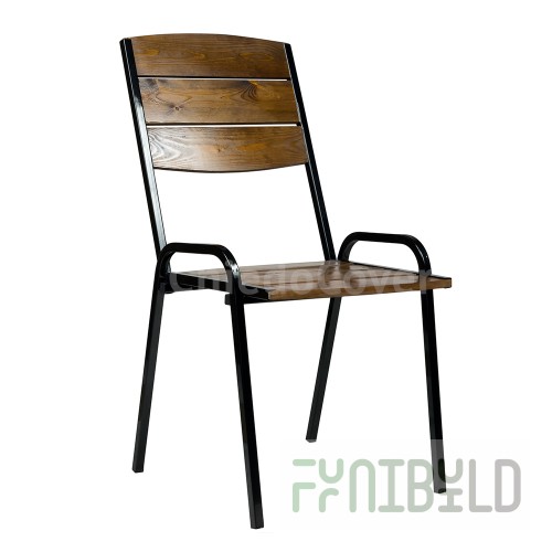 Outdoor chair made of slats, dark