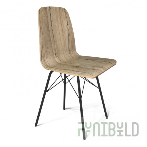 Darvaza chair oak kera, black moire