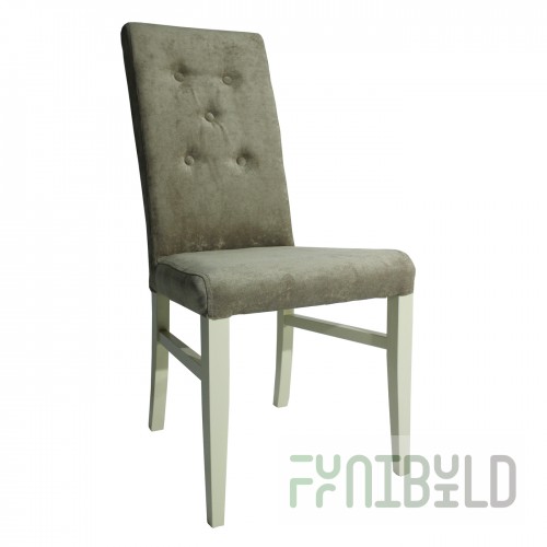 Vera chair with stretcher and buttons