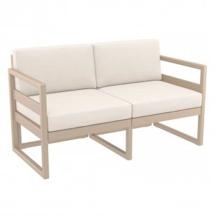 Plastic sofa with cushions Mykonos beige