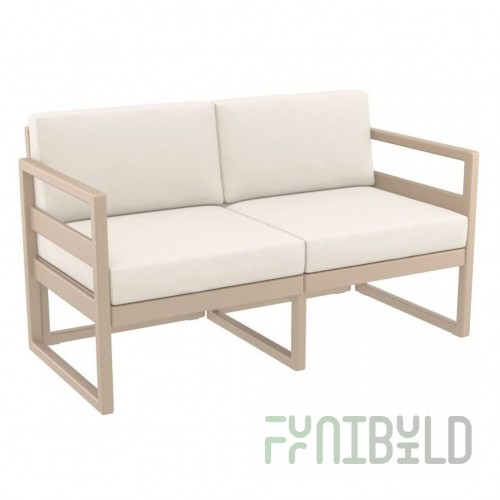 Plastic sofa with cushions Mykonos beige