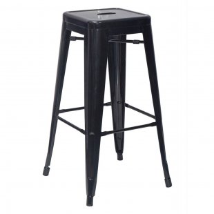 Tolix Bar Stool Black Glossy