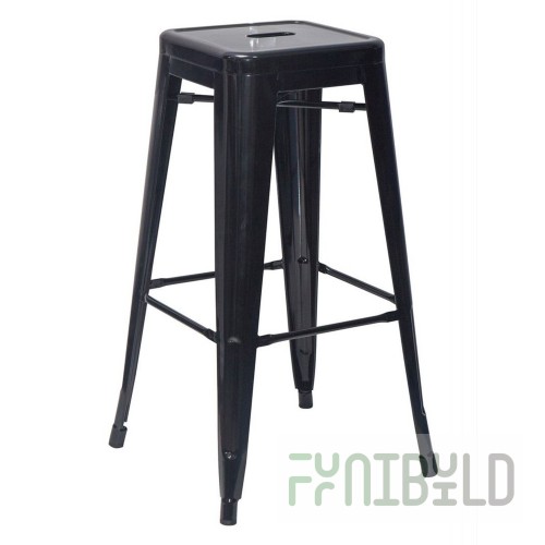 Tolix Bar Stool Black Glossy