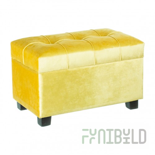 Pouf with storage compartment Sim yellow