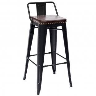 Tolix Soft Bar Stool Black Matte