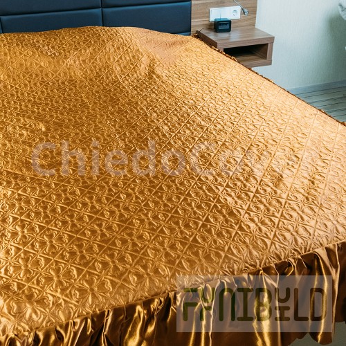 Satin bedspread with skirt