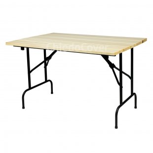 Table Leader 1, outdoor, made of slats, light