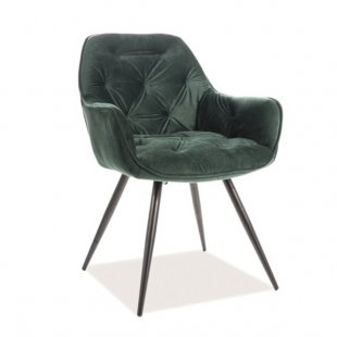 Signal cherry velvet chair, green